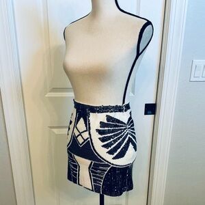 MORRISDAY the LABEL, Sequin Embellished Blue and White Skirt, Size 6, NWT